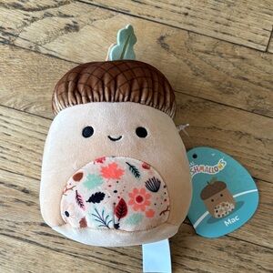 NWT Squishmallows Mac Acorn Bag - Brown and Cream
